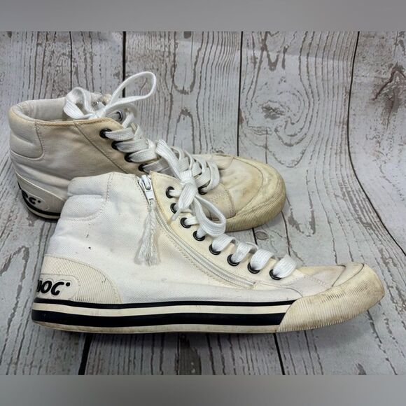 Worn Rocket Dog Jazzin Hi-Top Trainers Women's Sneakers - Picture 11 of 12